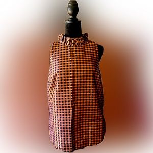 J.Crew Rose Gold & Black Sleeveless Blouse